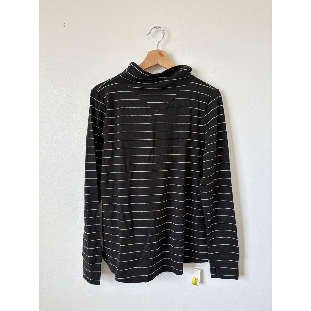 Talbots Supersoft Jersey Turtleneck Tee – Metallic Stripe – Petite Large – NWT - Picture 2 of 5